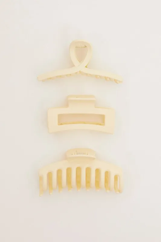 White Hair Claw Clip sold by Ally Fashion