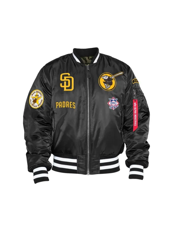 SAN DIEGO PADRES X ALPHA X NEW ERA MA-1 BOMBER JACKET sold by Alpha Industries