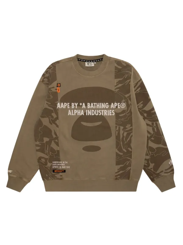 AAPE X ALPHA WASHED FLEECE SWEATSHIRT sold by Alpha Industries