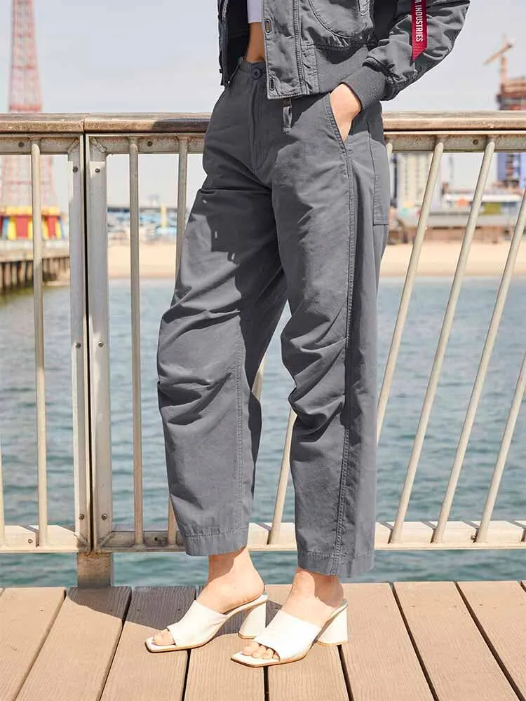 WOMEN'S BARREL LEG PANTS (AIRCRAFT GRAY) sold by Alpha Industries product image thumbnail 2