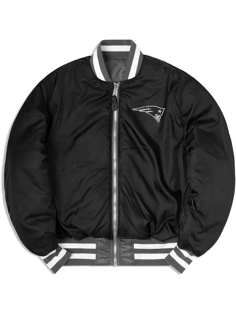 NEW ENGLAND PATRIOTS X ALPHA X NEW ERA MA-1 BOMBER JACKET (GRAY-BLACK) sold by Alpha Industries product image thumbnail 2