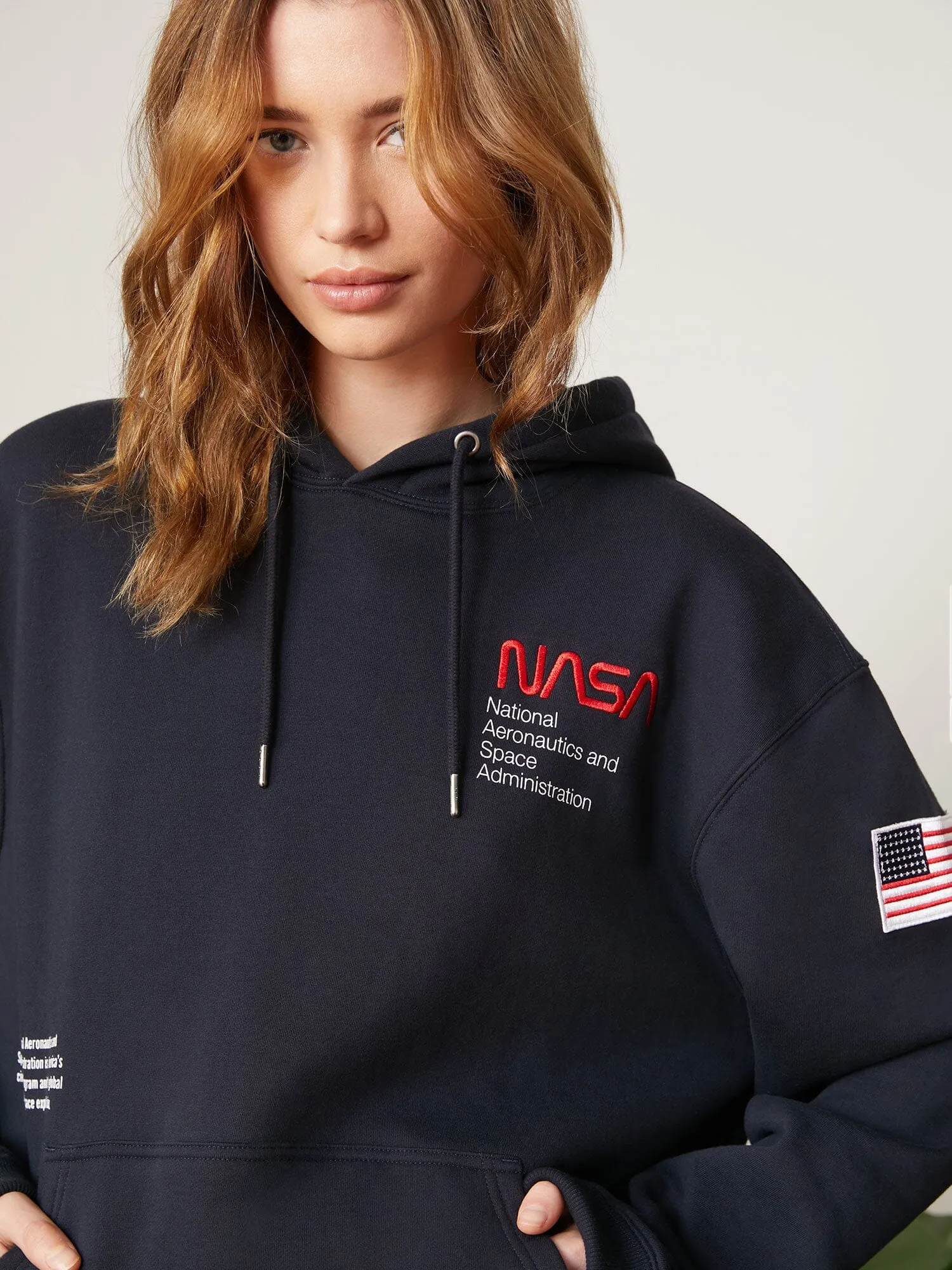 NASA WORM LOGO HOODIE (BLACK) sold by Alpha Industries product image thumbnail 3