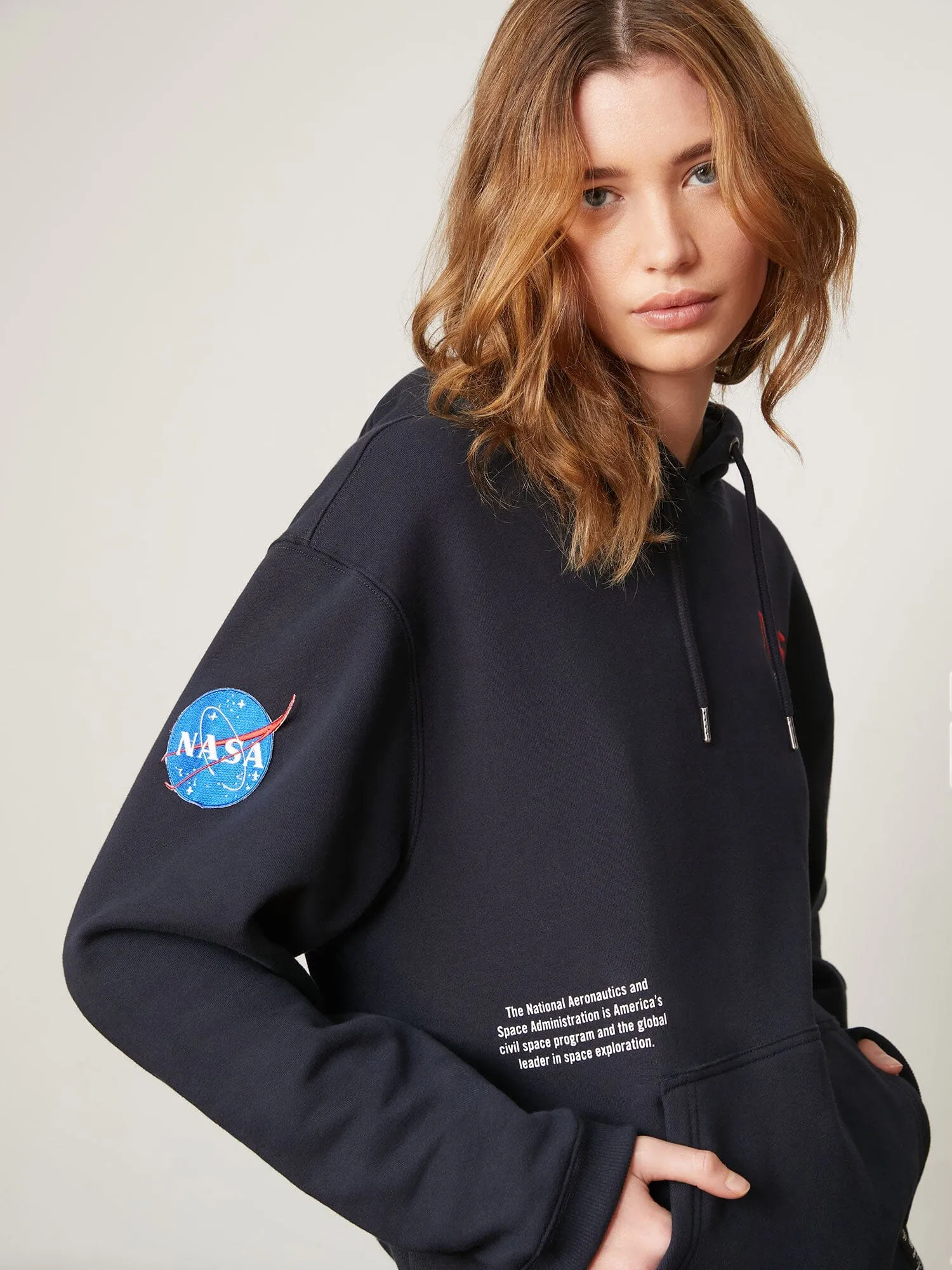 NASA WORM LOGO HOODIE (BLACK) sold by Alpha Industries product image thumbnail 2