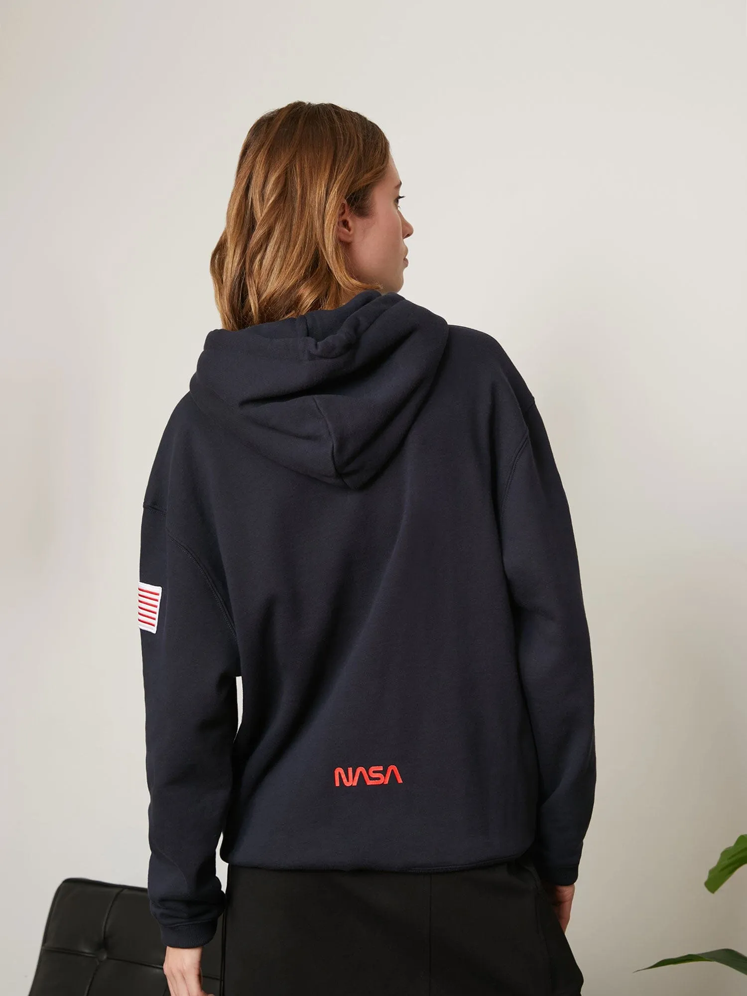NASA WORM LOGO HOODIE (BLACK) sold by Alpha Industries product image thumbnail 4
