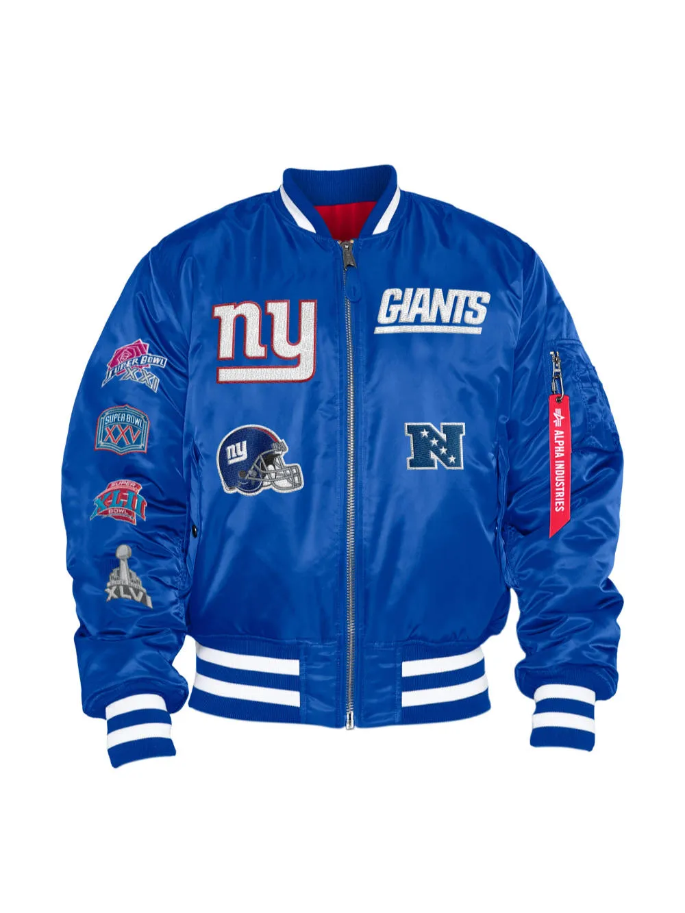 NEW YORK GIANTS X ALPHA X NEW ERA REVERSIBLE MA-1 BOMBER JACKET sold by Alpha Industries