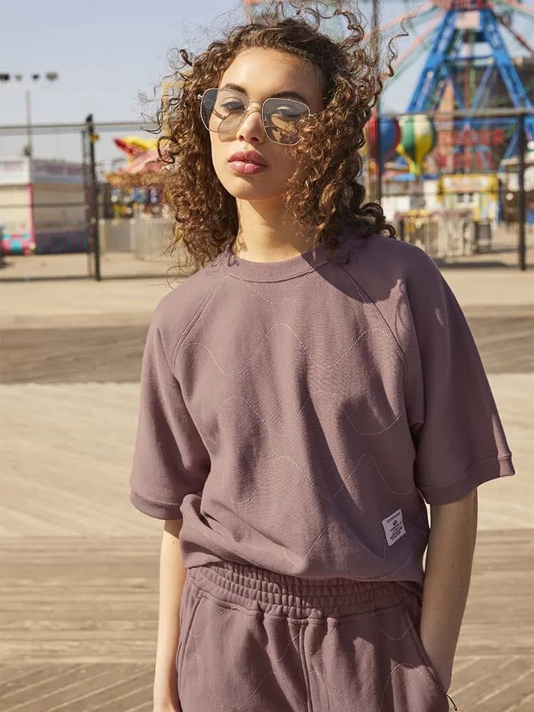 WOMEN'S SHORT SLEEVE QUILTED SWEATSHIRT sold by Alpha Industries product image thumbnail 2