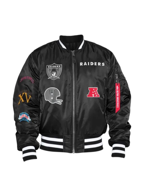 LAS VEGAS RAIDERS X ALPHA X NEW ERA MA-1 BOMBER JACKET (HISTORIC LOGO) sold by Alpha Industries