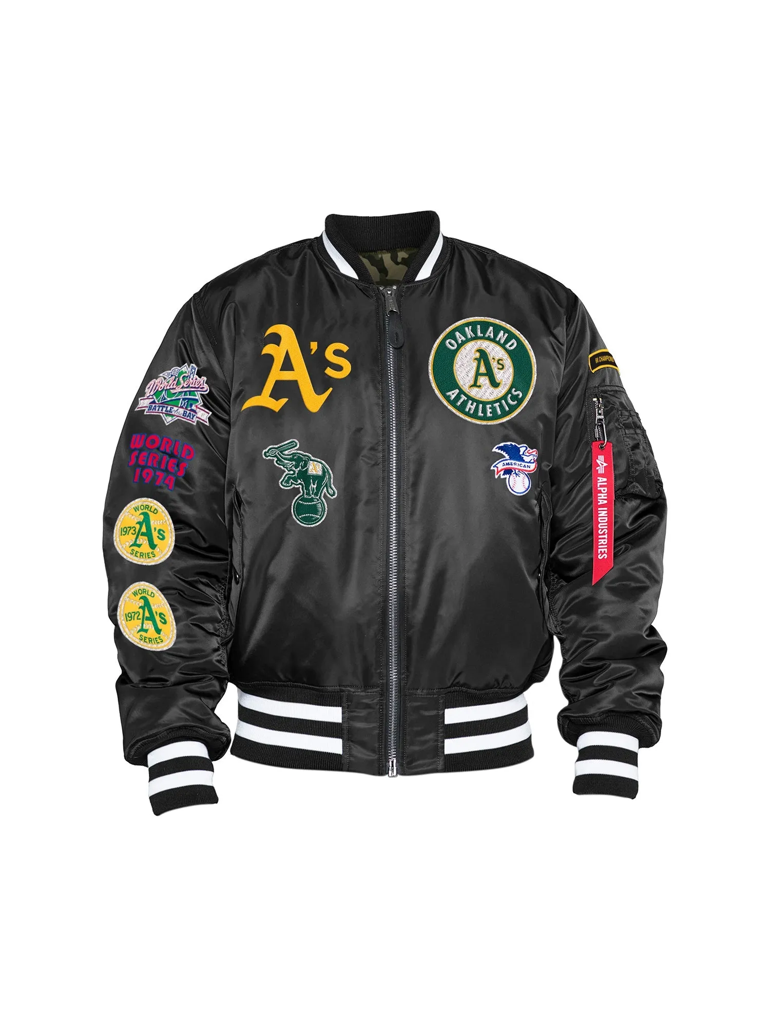 OAKLAND ATHLETICS X ALPHA X NEW ERA MA-1 BOMBER JACKET sold by Alpha Industries