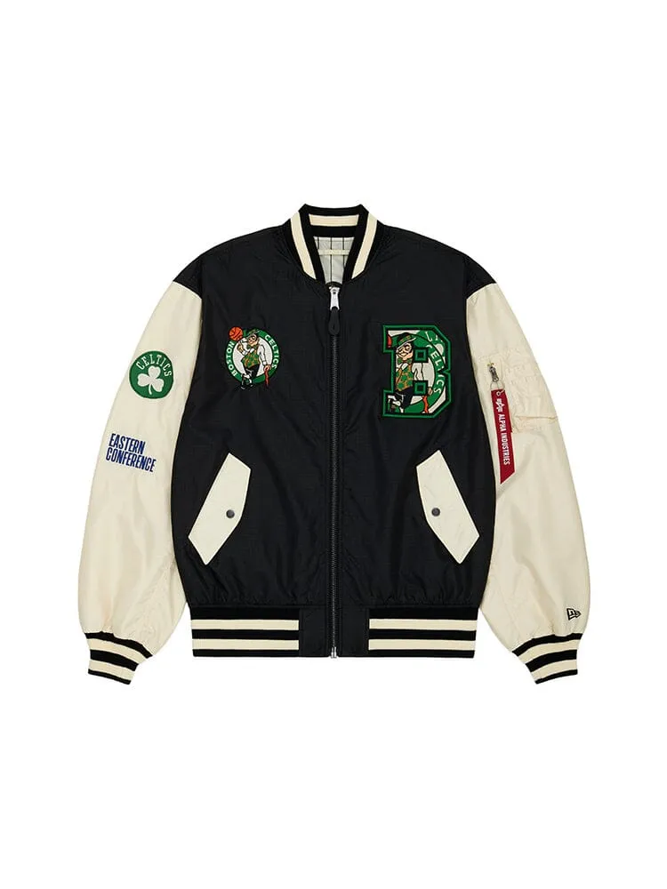 BOSTON CELTICS X ALPHA X NEW ERA L-2B BOMBER JACKET sold by Alpha Industries