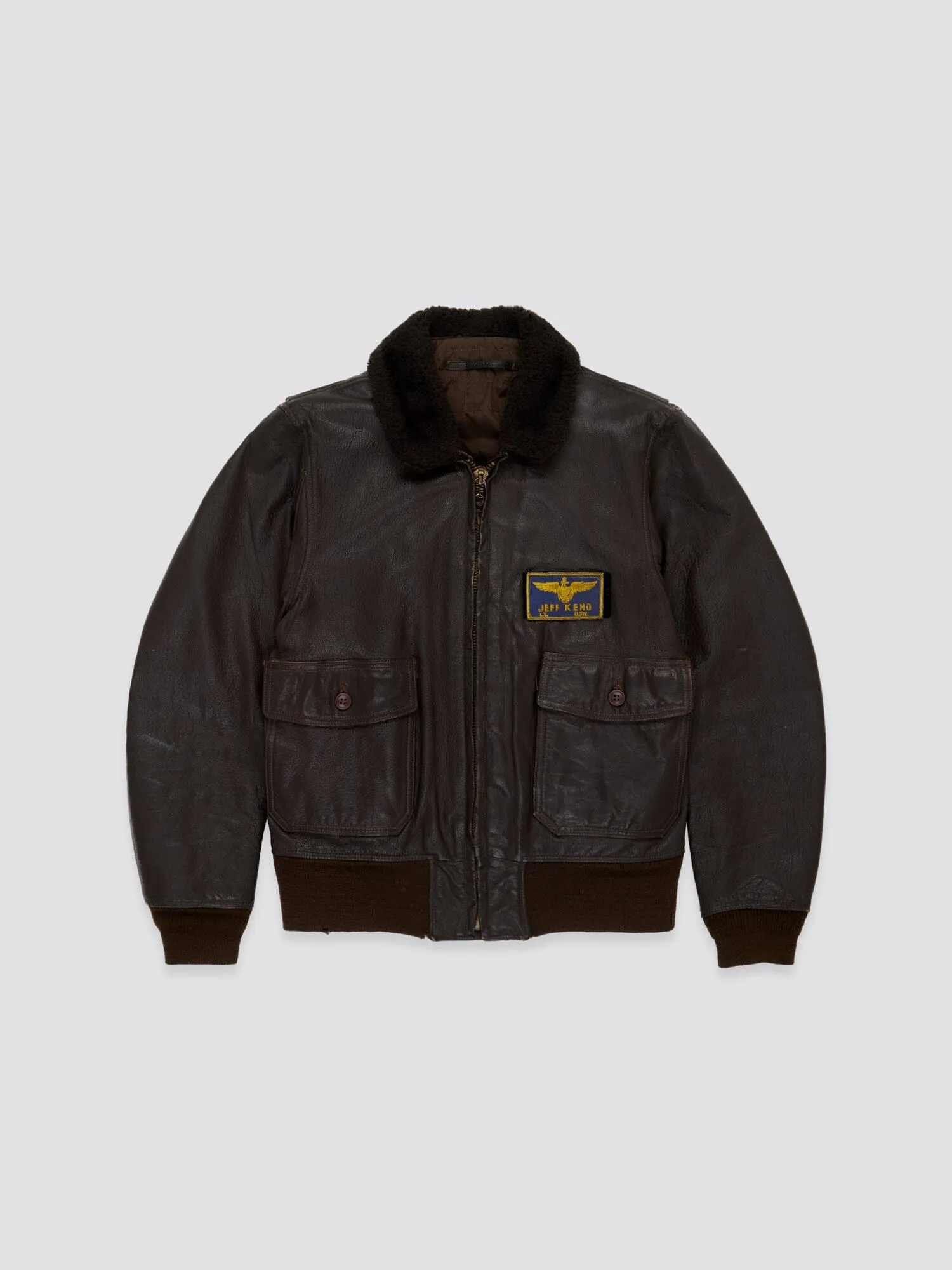 US NAVY 1970s G1 LEATHER BOMBER JACKET sold by Alpha Industries