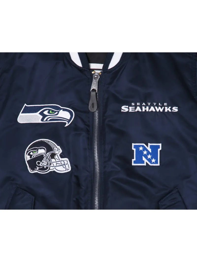 SEATTLE SEAHAWKS X ALPHA X NEW ERA MA-1 BOMBER JACKET sold by Alpha Industries product image thumbnail 3
