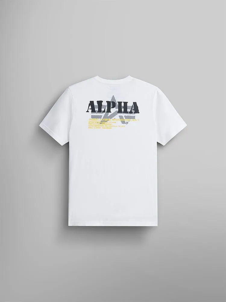 ALPHA STENCIL T-SHIRT (WHITE) sold by Alpha Industries product image thumbnail 2