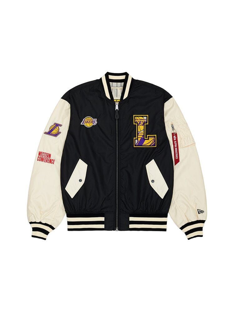 LOS ANGELES LAKERS X ALPHA X NEW ERA L-2B BOMBER JACKET sold by Alpha Industries