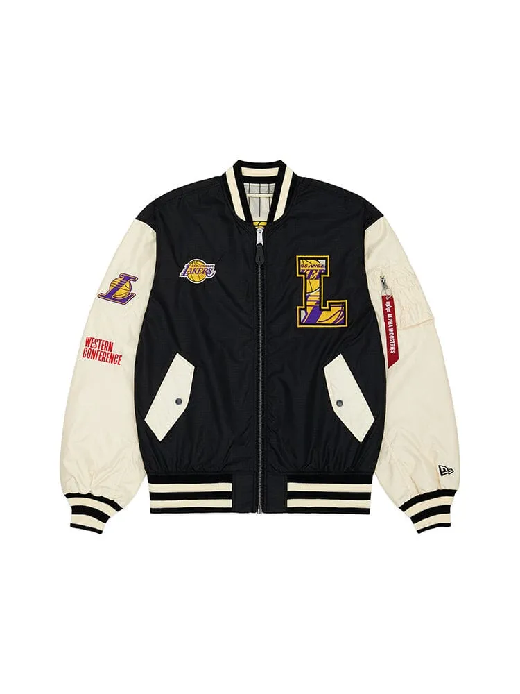 LOS ANGELES LAKERS X ALPHA X NEW ERA L-2B BOMBER JACKET sold by Alpha Industries