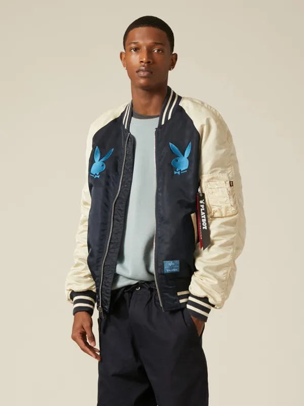 PLAYBOY MULTI STACK BOMBER JACKET sold by Alpha Industries