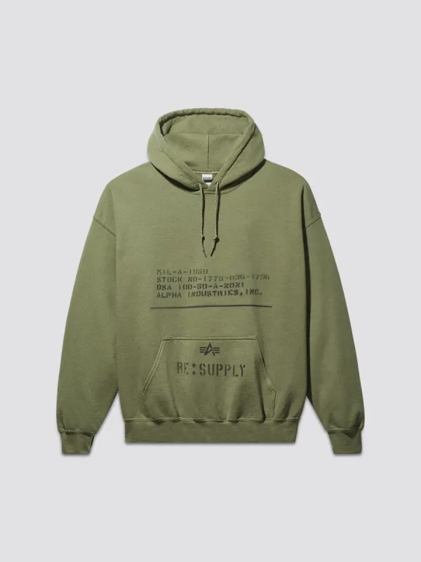 UPCYCLED STENCIL HOODIE sold by Alpha Industries