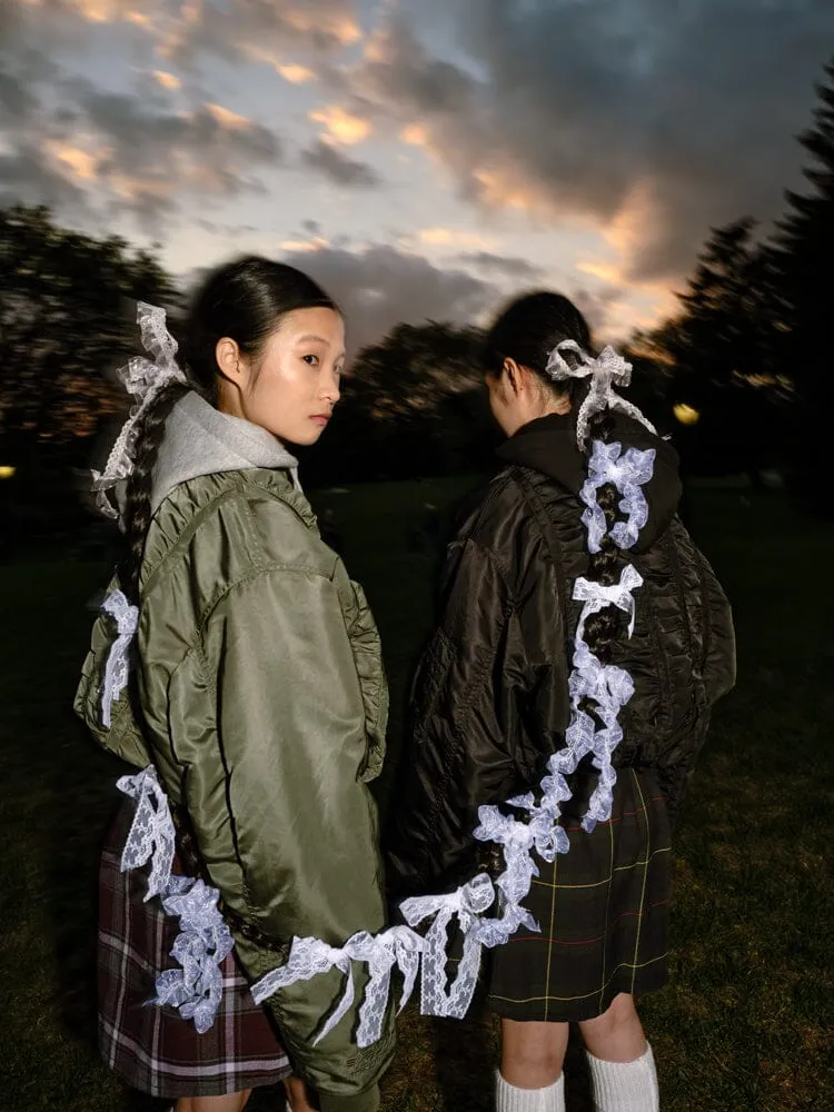 ALPHA X MADEME HOODED RUCHED MA-1 BOMBER JACKET sold by Alpha Industries product image thumbnail 3