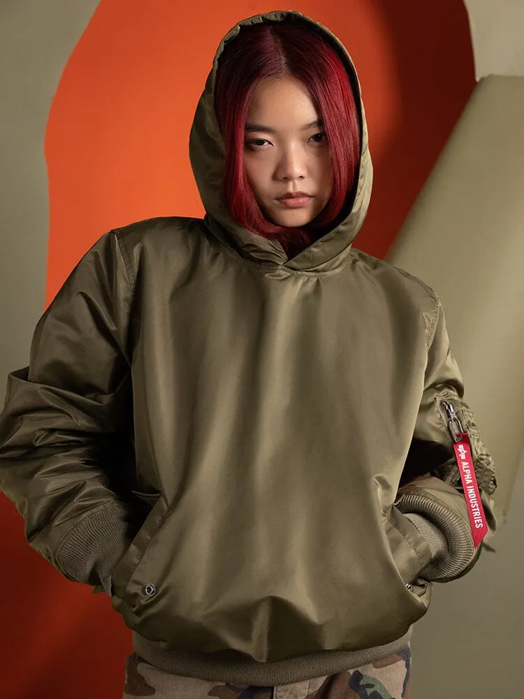 WOMEN'S PULL-OVER MA-1 JACKET HOODIE sold by Alpha Industries product image thumbnail 2