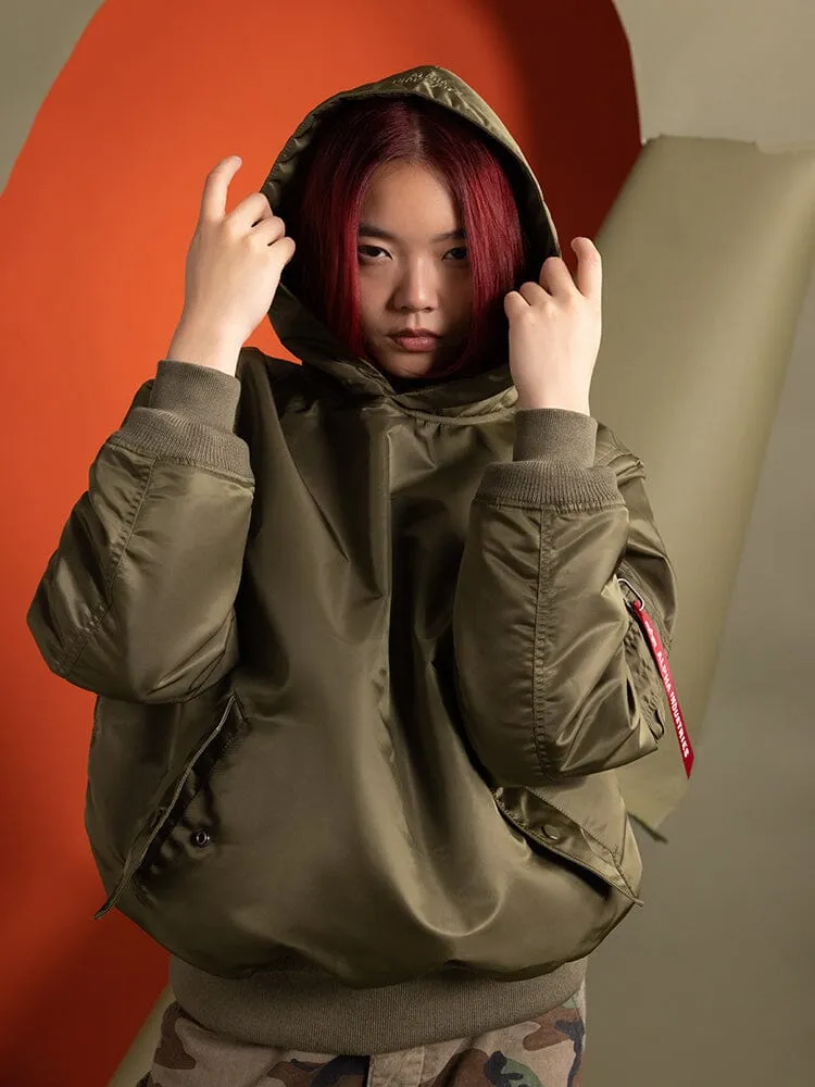 WOMEN'S PULL-OVER MA-1 JACKET HOODIE sold by Alpha Industries product image thumbnail 3