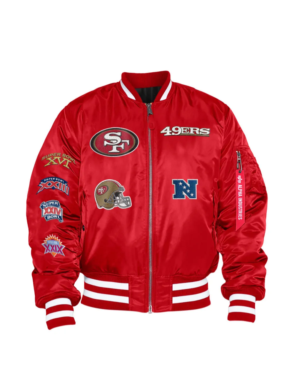 SAN FRANCISCO 49ERS X ALPHA X NEW ERA MA-1 BOMBER JACKET sold by Alpha Industries