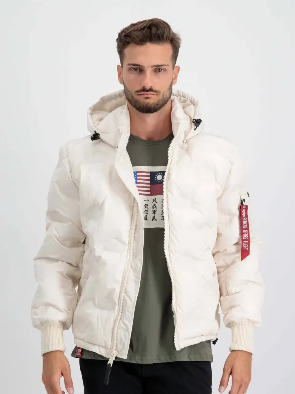 HOODED LOGO PUFFER sold by Alpha Industries