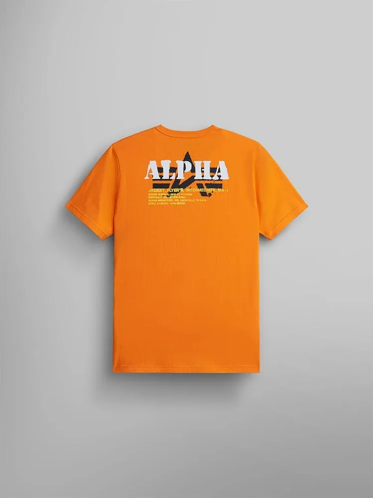 ALPHA STENCIL TEE (ORANGE) sold by Alpha Industries product image thumbnail 2