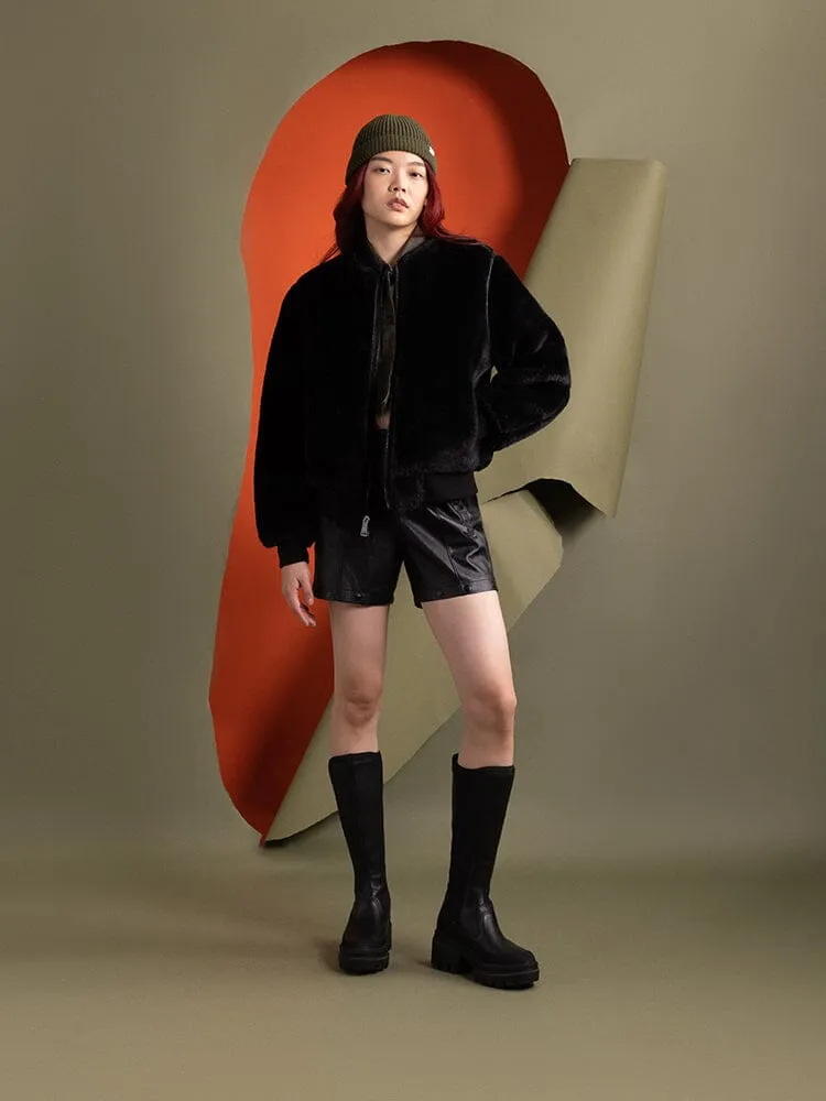 WOMEN'S REVERSIBLE FAUX LEATHER MA-1 BOMBER JACKET sold by Alpha Industries product image thumbnail 5