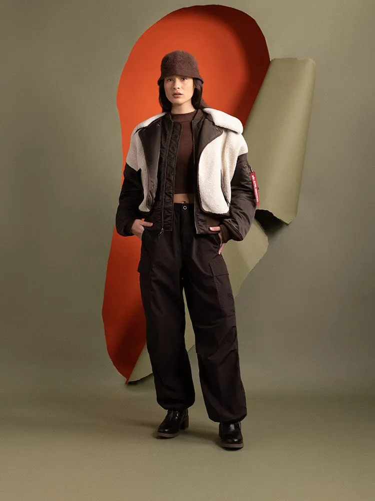 WOMEN'S B-15 SHERPA HYBRID BOMBER JACKET (FIELD GRAY) sold by Alpha Industries product image thumbnail 5