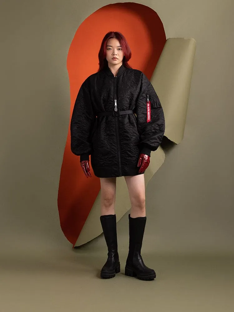 WOMEN'S CAMO QUILTED BELTED MA-1 BOMBER JACKET sold by Alpha Industries product image thumbnail 3