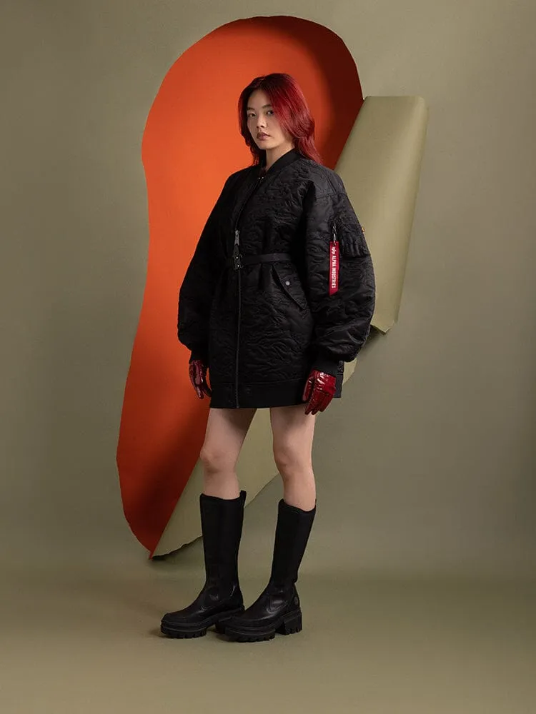 WOMEN'S CAMO QUILTED BELTED MA-1 BOMBER JACKET sold by Alpha Industries product image thumbnail 5