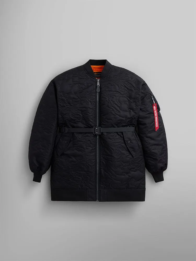 WOMEN'S CAMO QUILTED BELTED MA-1 BOMBER JACKET sold by Alpha Industries