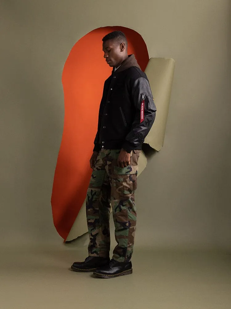 FAUX LEATHER MA-1 VARSITY BOMBER JACKET sold by Alpha Industries product image thumbnail 5