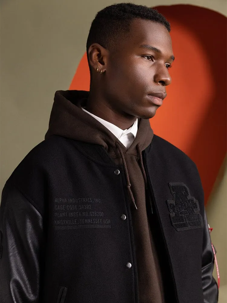 FAUX LEATHER MA-1 VARSITY BOMBER JACKET sold by Alpha Industries product image thumbnail 3