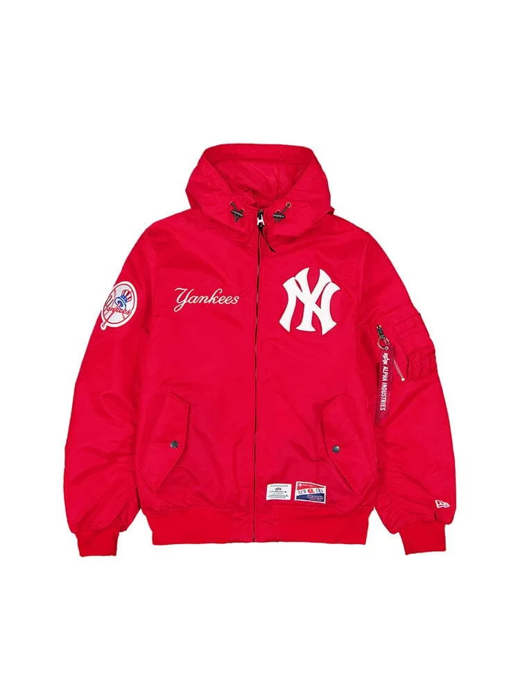 NEW YORK YANKEES X ALPHA X NEW ERA L-2B BOMBER JACKET (SPEED RED) sold by Alpha Industries
