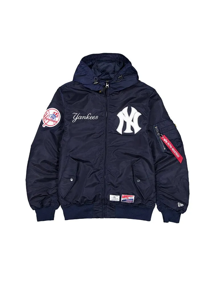 NEW YORK YANKEES X ALPHA X NEW ERA L-2B BOMBER JACKET (REPLICA BLUE) sold by Alpha Industries