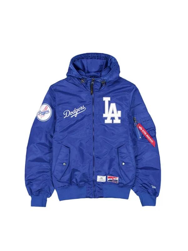 LOS ANGELES DODGERS X ALPHA X NEW ERA L-2B BOMBER JACKET (BLUE) sold by Alpha Industries