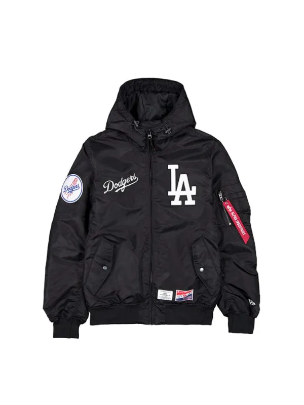 LOS ANGELES DODGERS X ALPHA X NEW ERA L-2B BOMBER JACKET (BLACK) sold by Alpha Industries