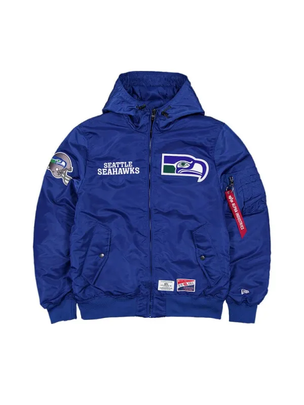 SEATTLE SEAHAWKS X ALPHA X NEW ERA L-2B BOMBER JACKET sold by Alpha Industries