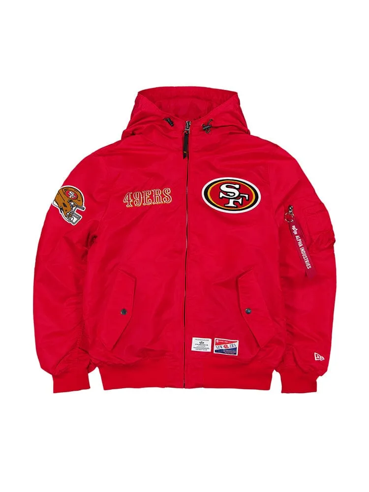 SAN FRANCISCO 49ERS X ALPHA X NEW ERA L-2B BOMBER JACKET sold by Alpha Industries