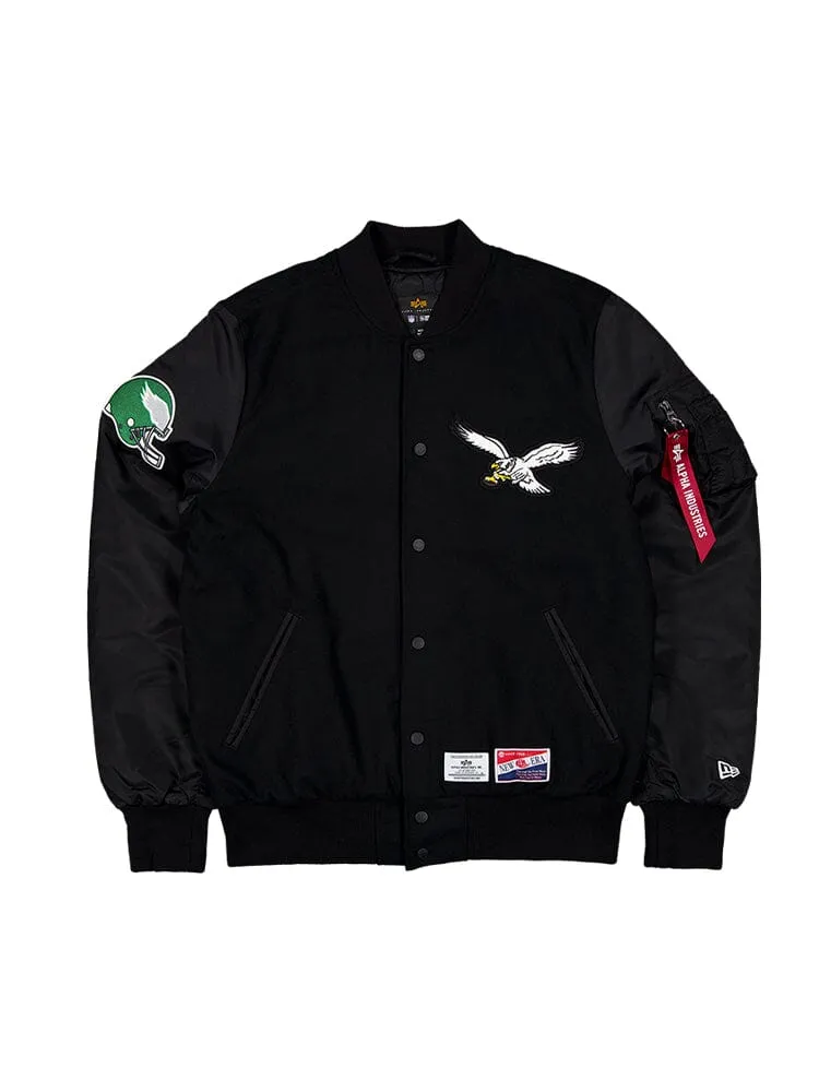 PHILADELPHIA EAGLES X ALPHA X NEW ERA MA-1 BOMBER JACKET sold by Alpha Industries