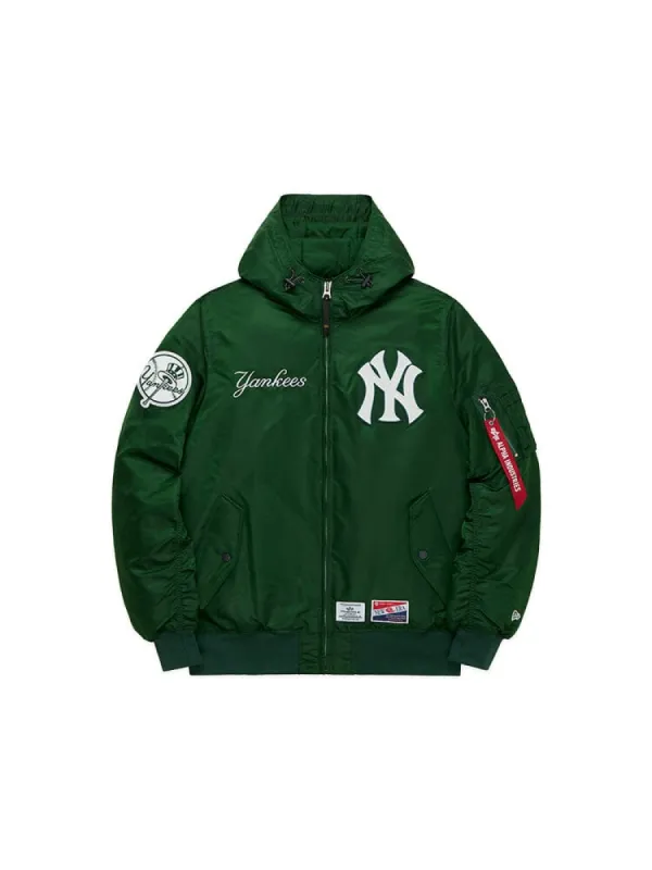 NEW YORK YANKEES X ALPHA X NEW ERA L-2B BOMBER JACKET (GREEN) sold by Alpha Industries
