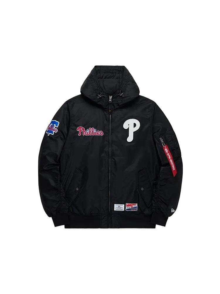 PHILADELPHIA PHILLIES X ALPHA X NEW ERA L-2B BOMBER JACKET (BLACK) sold by Alpha Industries