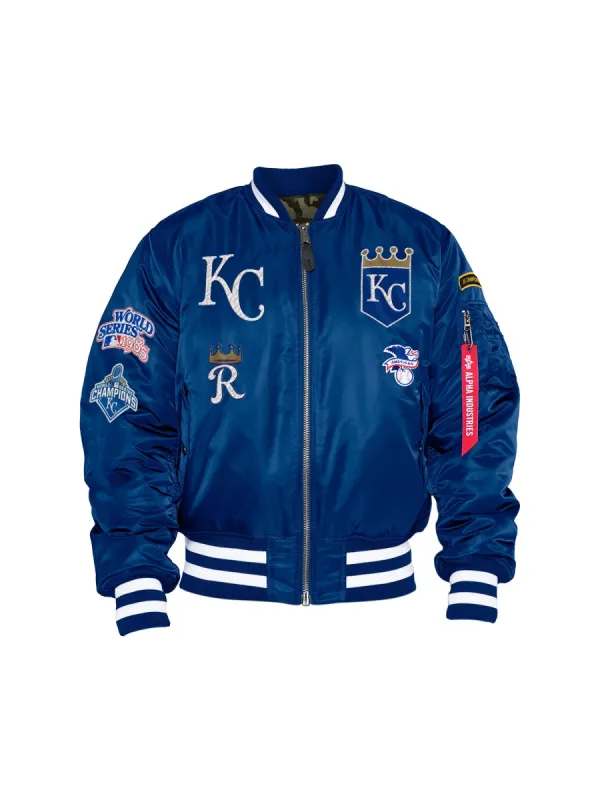 KANSAS CITY ROYALS X ALPHA X NEW ERA MA-1 BOMBER JACKET sold by Alpha Industries