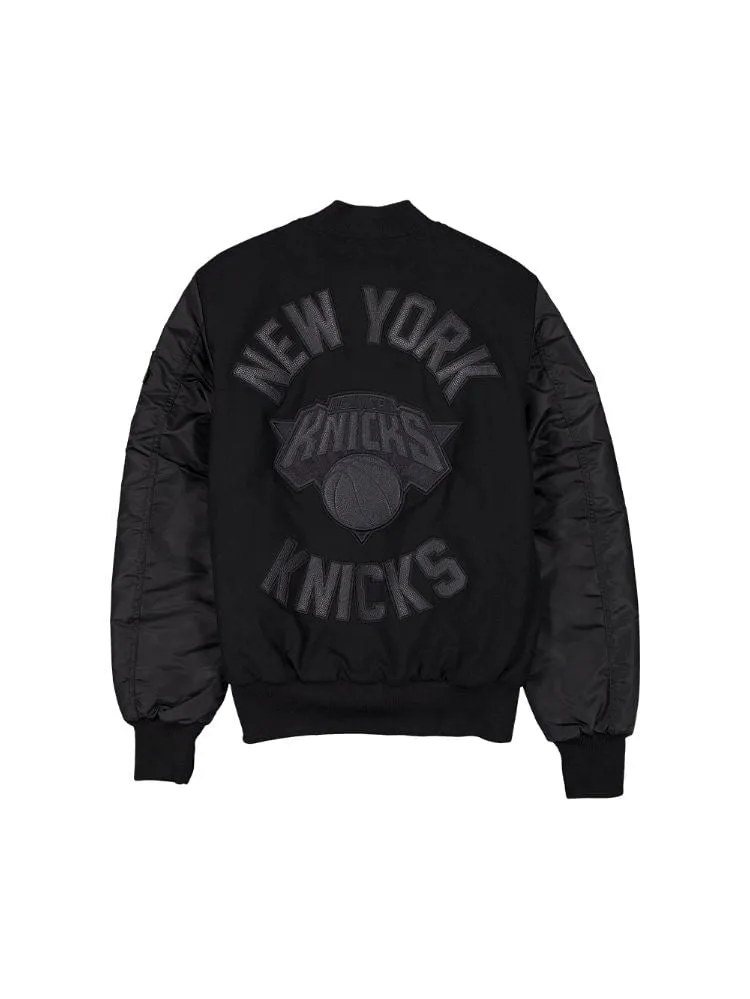 NEW YORK KNICKS X ALPHA X NEW ERA WOOL VARSITY MA-1 BOMBER JACKET sold by Alpha Industries product image thumbnail 2