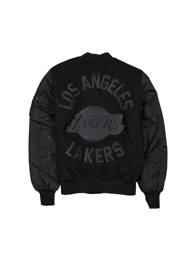 LOS ANGELES LAKERS X ALPHA X NEW ERA WOOL VARSITY MA-1 BOMBER JACKET sold by Alpha Industries product image thumbnail 2