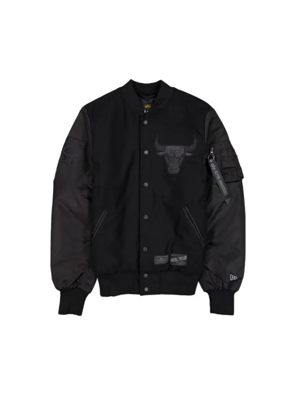 CHICAGO BULLS X ALPHA X NEW ERA WOOL VARSITY MA-1 BOMBER JACKET sold by Alpha Industries