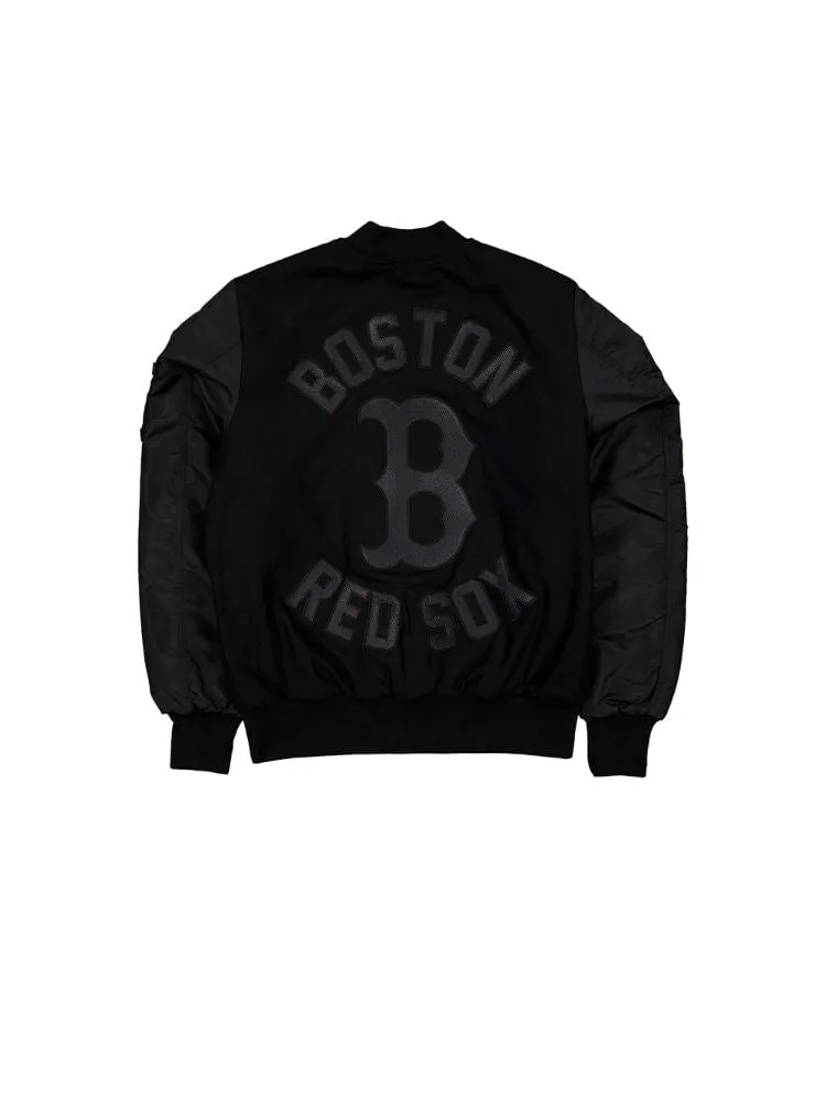 BOSTON RED SOX X ALPHA X NEW ERA WOOL VARSITY MA-1 BOMBER JACKET sold by Alpha Industries product image thumbnail 2