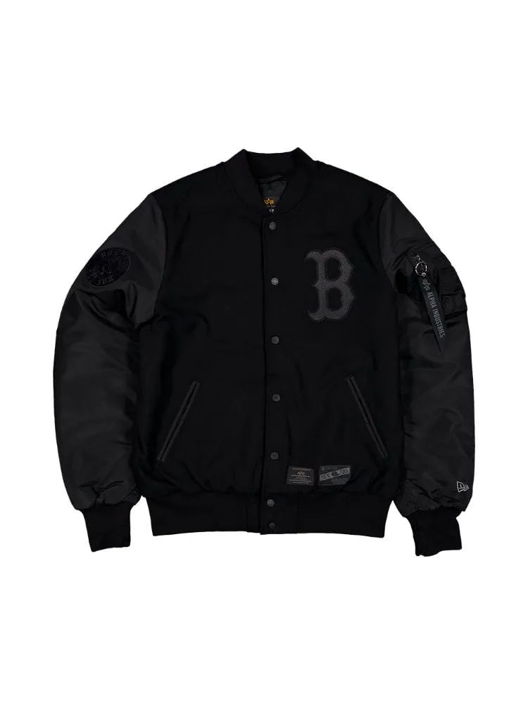 BOSTON RED SOX X ALPHA X NEW ERA WOOL VARSITY MA-1 BOMBER JACKET sold by Alpha Industries