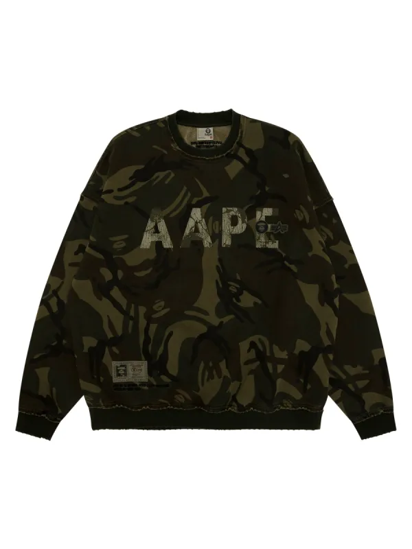 AAPE X ALPHA CAMO CREWNECK SWEATSHIRT sold by Alpha Industries