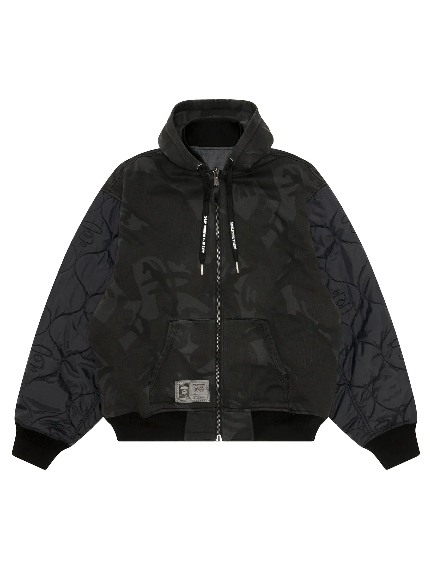 AAPE X ALPHA REVERSIBLE PADDED MA-1 QUILTED JACKET | Parallel